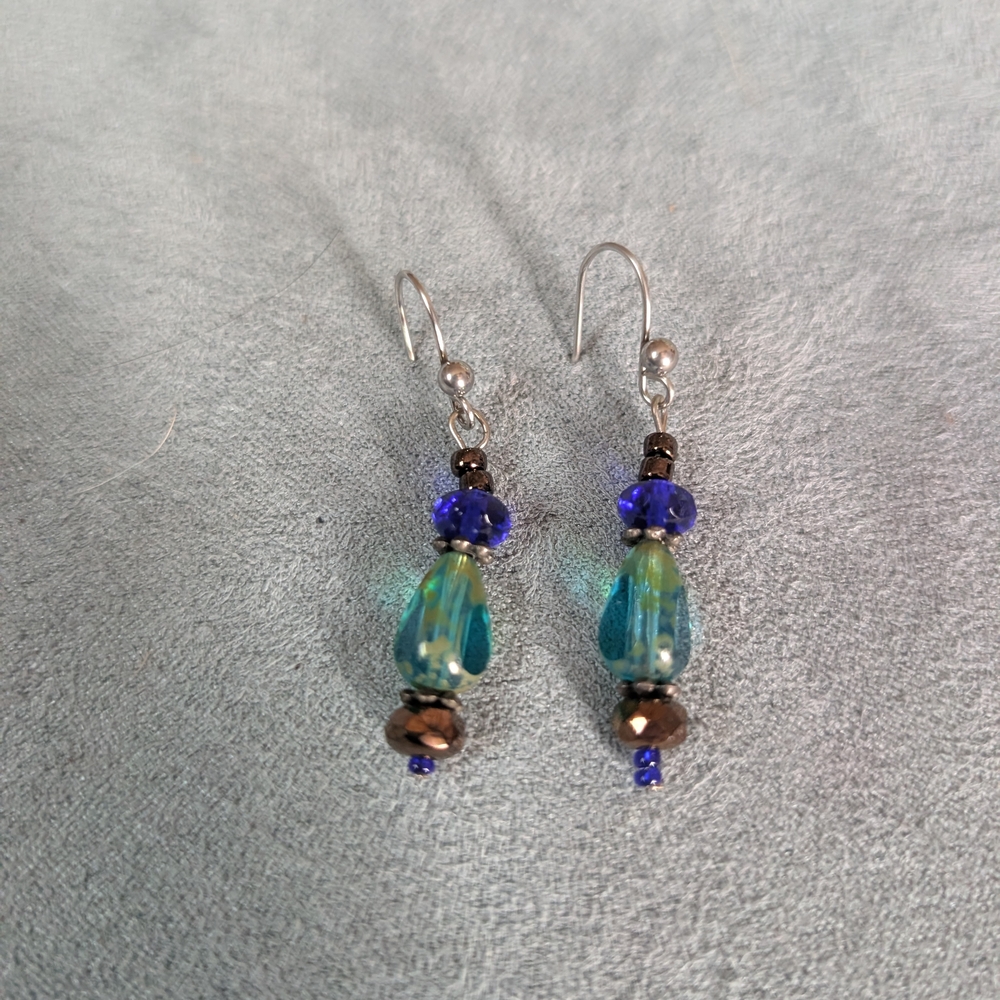 Elegant Blue and Silver Earrings